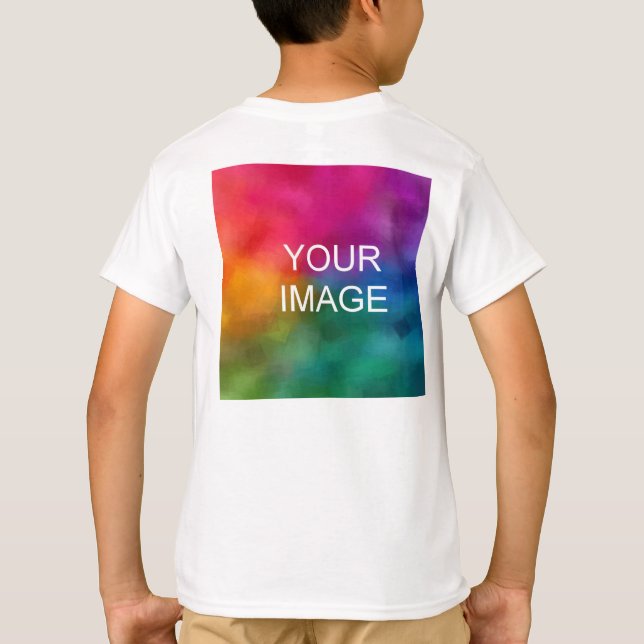 Camiseta Personalizado Diseño Atrás Añadir Foto Texto Niños (Reverso)