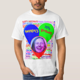 Camiseta Personalizado diversión foto y nombre feliz fiesta