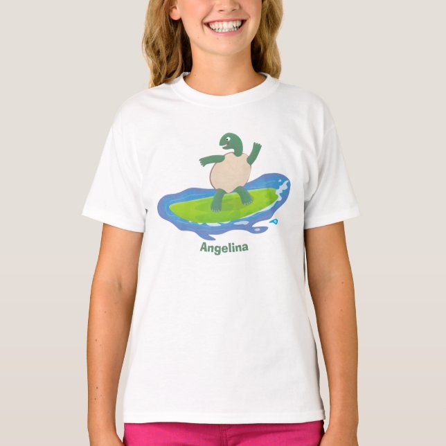 Camiseta Personalizado divertida de la ola de tortugas (Anverso)
