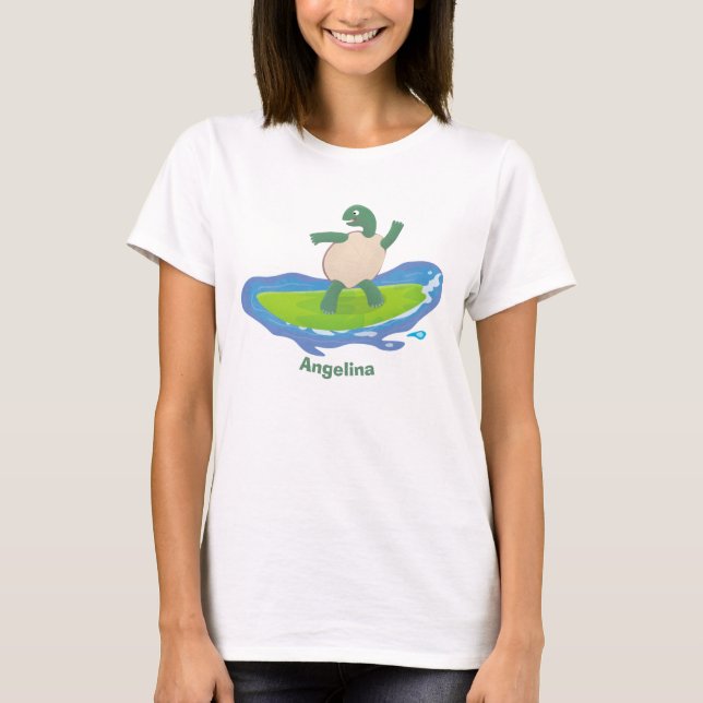Camiseta Personalizado divertida de la ola de tortugas (Anverso)