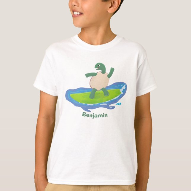 Camiseta Personalizado divertida de la ola de tortugas (Anverso)