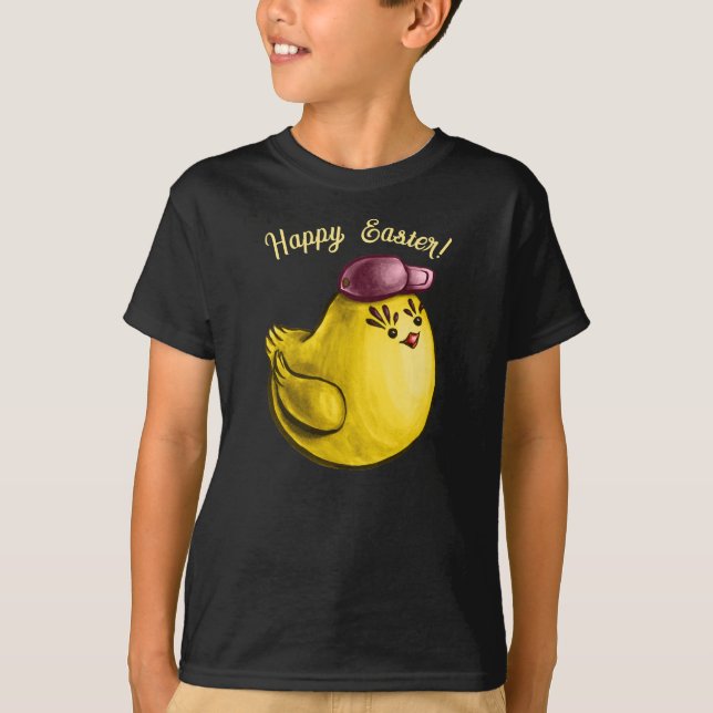 Camiseta Personalizado divertida de pollo en Pascua (Anverso)