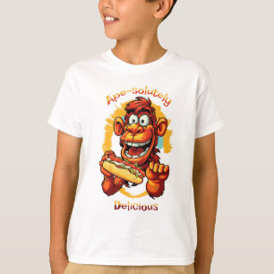 Camiseta Personalizado divertida diseña monos comiendo un p