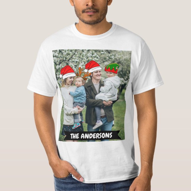Camiseta Personalizado divertida Navidad. foto de amigos de (Anverso)