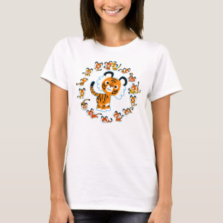 Camiseta Personalizado divertida Tigers Mandala (Azul) Cami