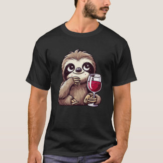 Camiseta Personalizado divertido de la pereza de beber vino