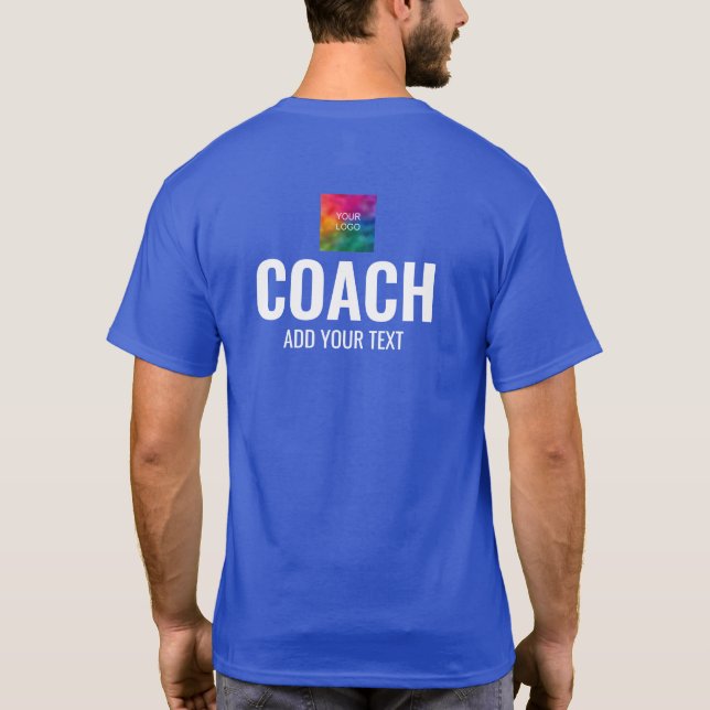 Camiseta Personalizado Doble cara Diseño Mens Coach Deep Bl (Reverso)