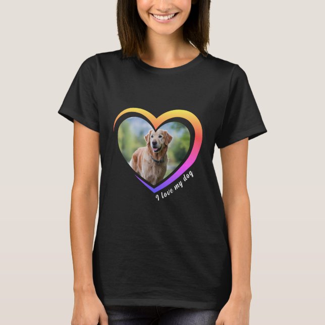 Camiseta Personalizado Dog Lover Foto y nombre personalizad (Anverso)