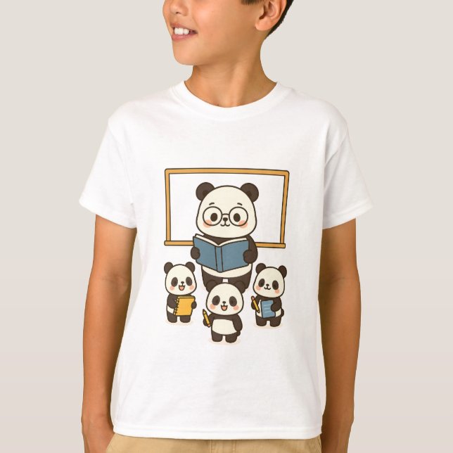 Camiseta Personalizado educada, profesora de Panda y estudi (Anverso)