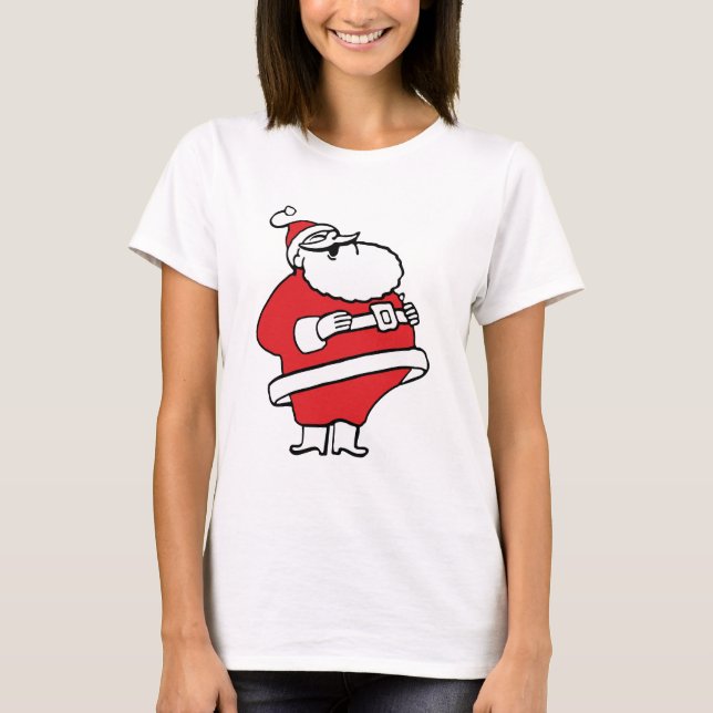 Camiseta Personalizado educado Jolly Santa Claus Laughs Ho  (Anverso)