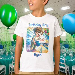 Camiseta Personalizado el cumpleaños animado del chico Fies