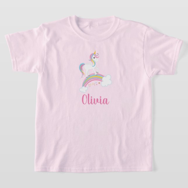 Camiseta Personalizado el cumpleaños de la Unicornio arcoir (Distribución)