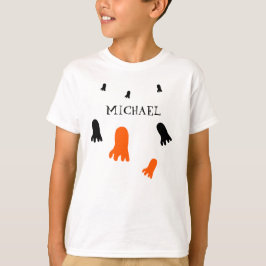 Camiseta Personalizado el fantasma de Halloween negro Naran