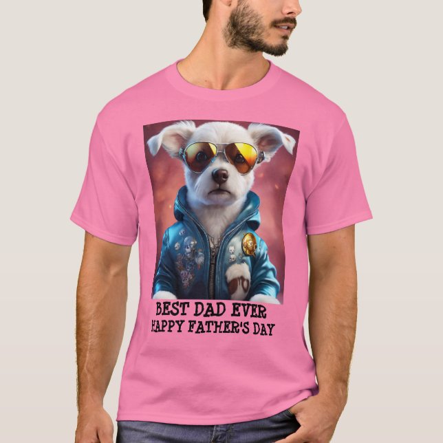 Camiseta Personalizado el mejor papá de perro del día del p (Anverso)