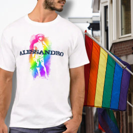 Camiseta Personalizado el orgullo arcoiris italiano