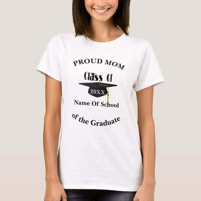 Camiseta Personalizado el título de graduación de una madre (Anverso)