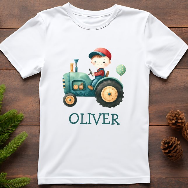 Camiseta Personalizado el tractor verde lindo de los chicos (Subido por el creador)