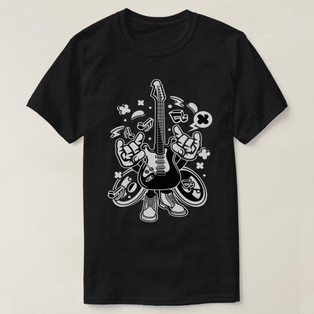 Camiseta Personalizado Electric Guitar Rock N-Roll Buckethe (Diseño del anverso)