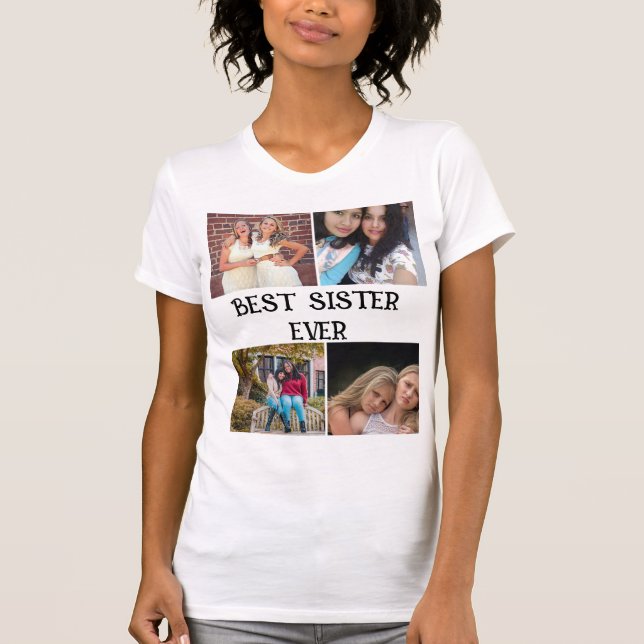CAMISETA PERSONALIZADO ELEGANT SISTER 4 COLLAGE DE FOTOS (Anverso)