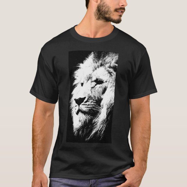 Camiseta Personalizado Elegante Arte Pop Moderno Lion Head  (Anverso)