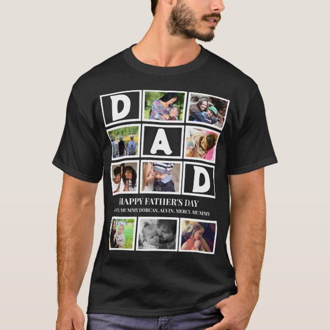 Camiseta Personalizado elegante Feliz Día de los Padres 9 C (Anverso)