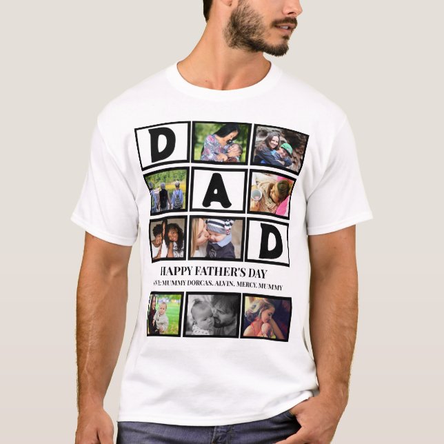 Camiseta Personalizado elegante Feliz Día de los Padres 9 C (Anverso)
