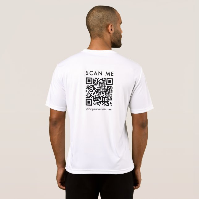 Camiseta Personalizado Empresa Código QR Escanear Mentes De (Reverso completo)