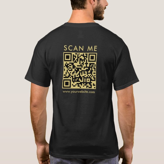 Camiseta Personalizado Empresa Código QR Escanear Mentes De (Reverso)