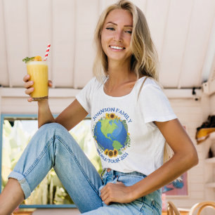 Camiseta Personalizado en el mundo gira por la Tierra con g
