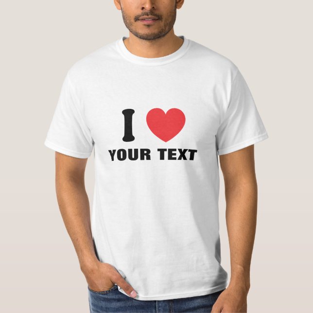 Camiseta Personalizado en texto de corazón (Anverso)