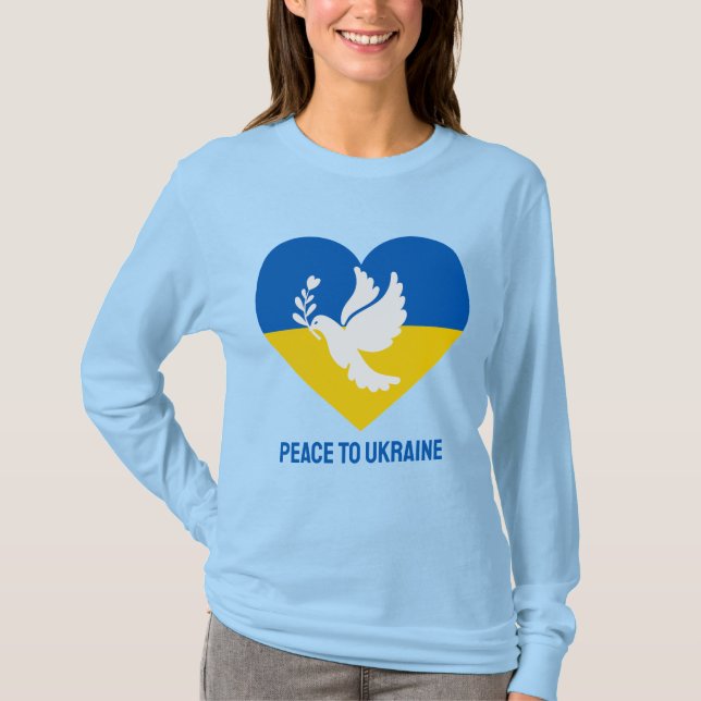 Camiseta Personalizado envía mensajes de paz a Ucrania (Anverso)