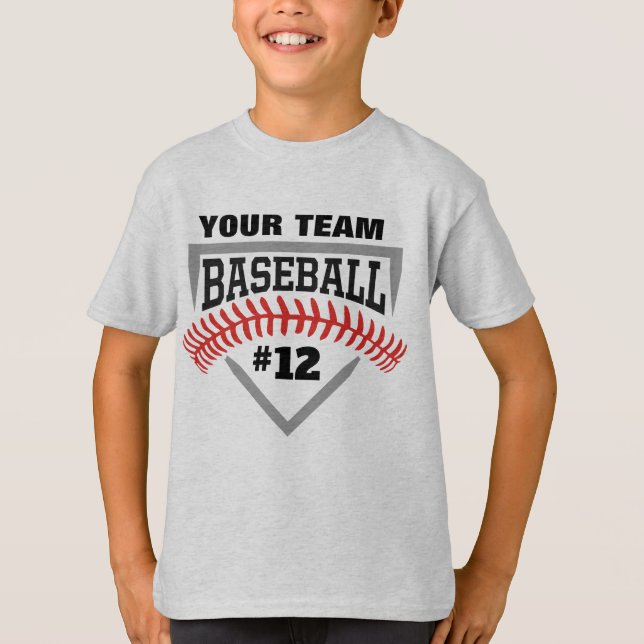 Camiseta Personalizado Equipo de Béisbol Kids Shirt Basebal (Anverso)