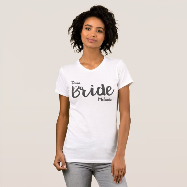 Camiseta Personalizado Equipo de novia Boda fiesta de ducha (Anverso completo)