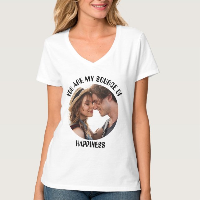 Camiseta Personalizado, eres mi fuente de felicidad. (Anverso)