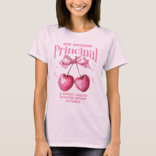 Camiseta Personalizado Escuela Principal Cute Coquette Rosa