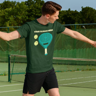 Camiseta Personalizado eslogan Padel Tenis Racket y Balls