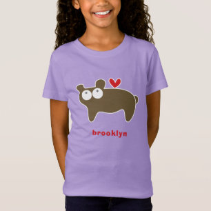 Camiseta Personalizado estilizado lindo Bear Niño De Oso Ma