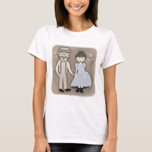 Camiseta personalizado estilo victoriano de una pareja educ