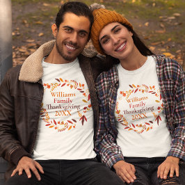 Camiseta Personalizado Familia Acción de Gracias Otoño Wrea