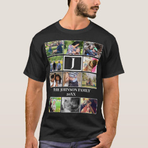 Camiseta Personalizado Familia Monograma 11 Collage de foto