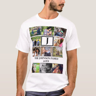 Camiseta Personalizado Familia Monograma 11 Collage de foto
