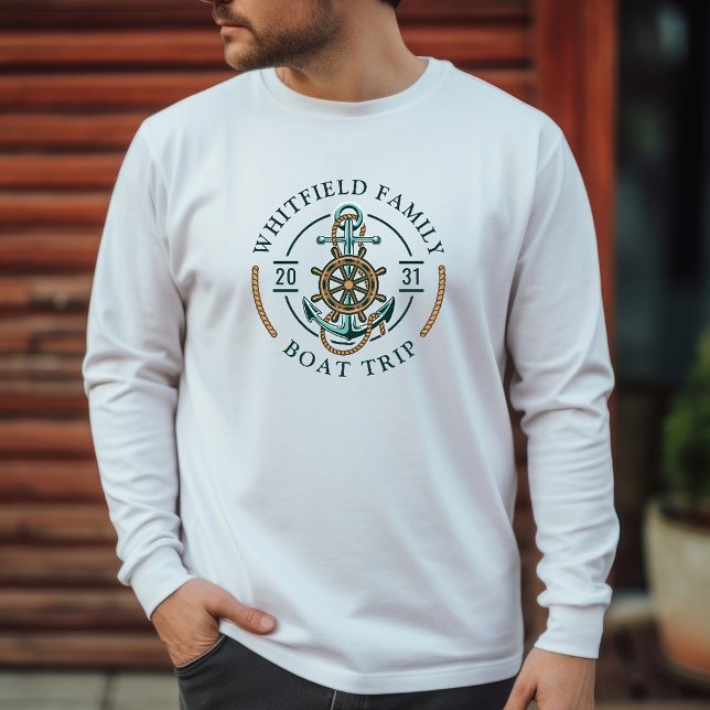 Camiseta Personalizado Familia Náutica Viaje a Reunión Vaca (Custom Family Nautical Boat Trip Reunion Vacation T-Shirt)