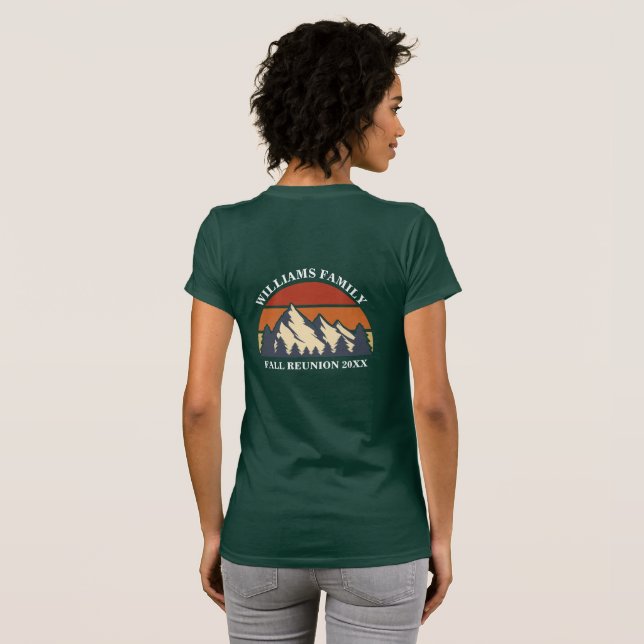 Camiseta Personalizado Familia Reunión Montañismo Nombre de (Reverso completo)