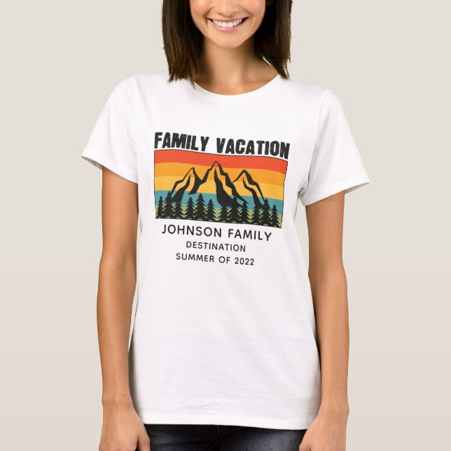 Camiseta Personalizado Familia Vacaciones Montañas Senderis (Anverso)