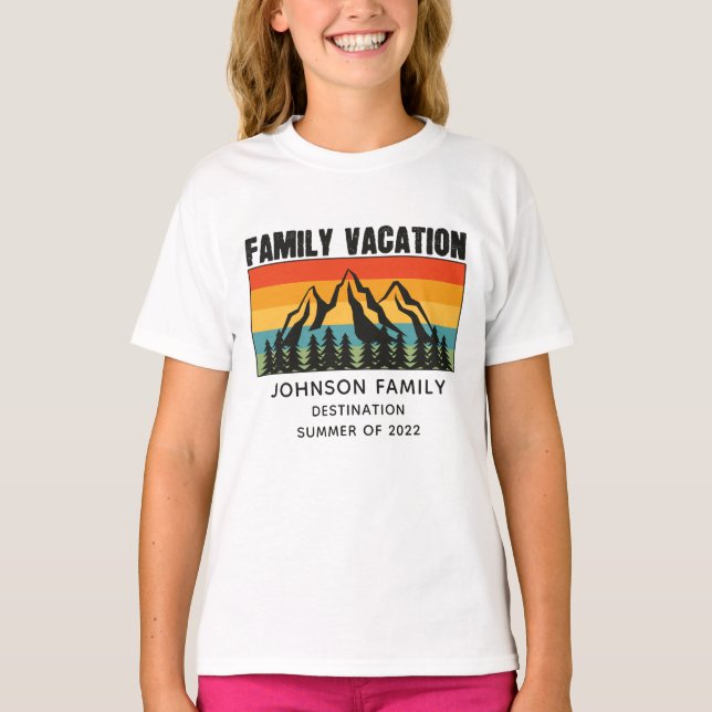 Camiseta Personalizado Familia Vacaciones Montañas Senderis (Anverso)