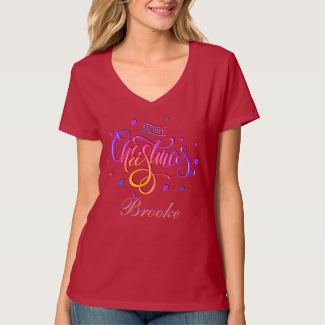 Camiseta Personalizado familiar monogramada de Navidades co (Anverso)
