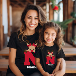 Camiseta Personalizado familiar monogramada de Navidades co