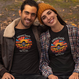 Camiseta Personalizado Family Road Trip Mountain Sunset Ret