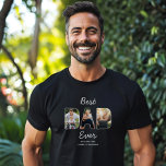 Camiseta Personalizado Famoso Moderno Día mejor papá foto<br><div class="desc">Mejor Papá. Camiseta del Día del Padre Moderno con 3 de tus fotos familiares favoritas del(de los) niño(s) con su padre dentro de las letras que deletrea a papá con moderna tipografía escrita a mano divertida y tus nombres personalizados y mensaje debajo. ¡Camisa de Guay para mostrar lo orgulloso que...</div>