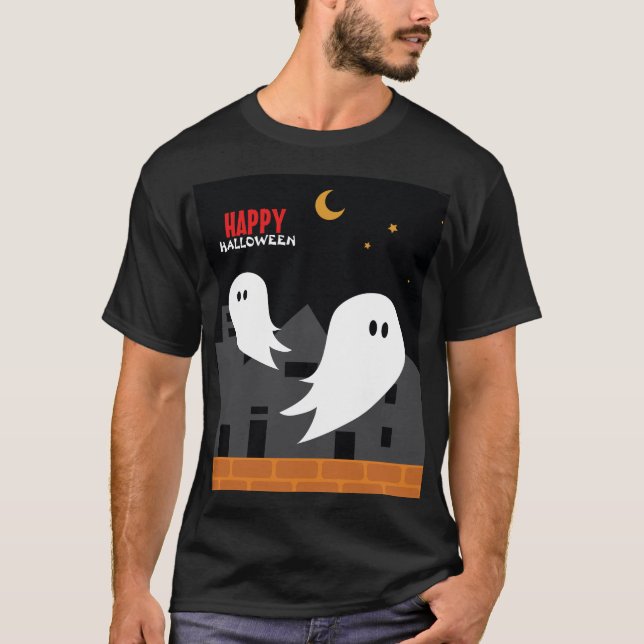 Camiseta Personalizado fantasmal de Halloween (Anverso)